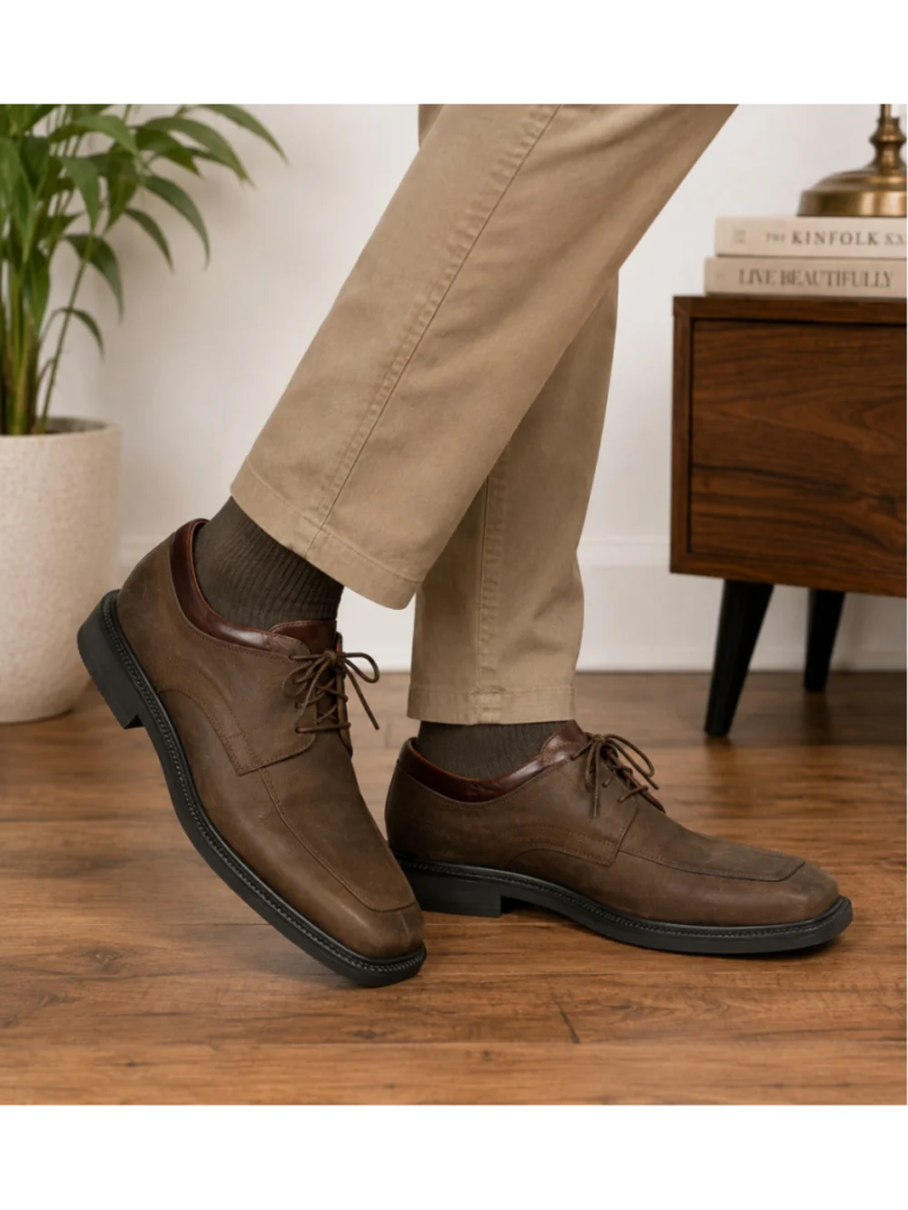 Cole Haan Waterproof Brown Leather Square Toe Derby Dress Shoes Men’s Size 13M